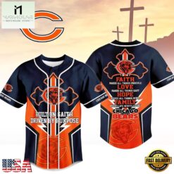 Chicago Bears NFL Blessed Beyond The Score Baseball Jersey, NFL Game Day Jersey Chicago Bears Nfl Blessed Beyond The Score Baseball Jersey
