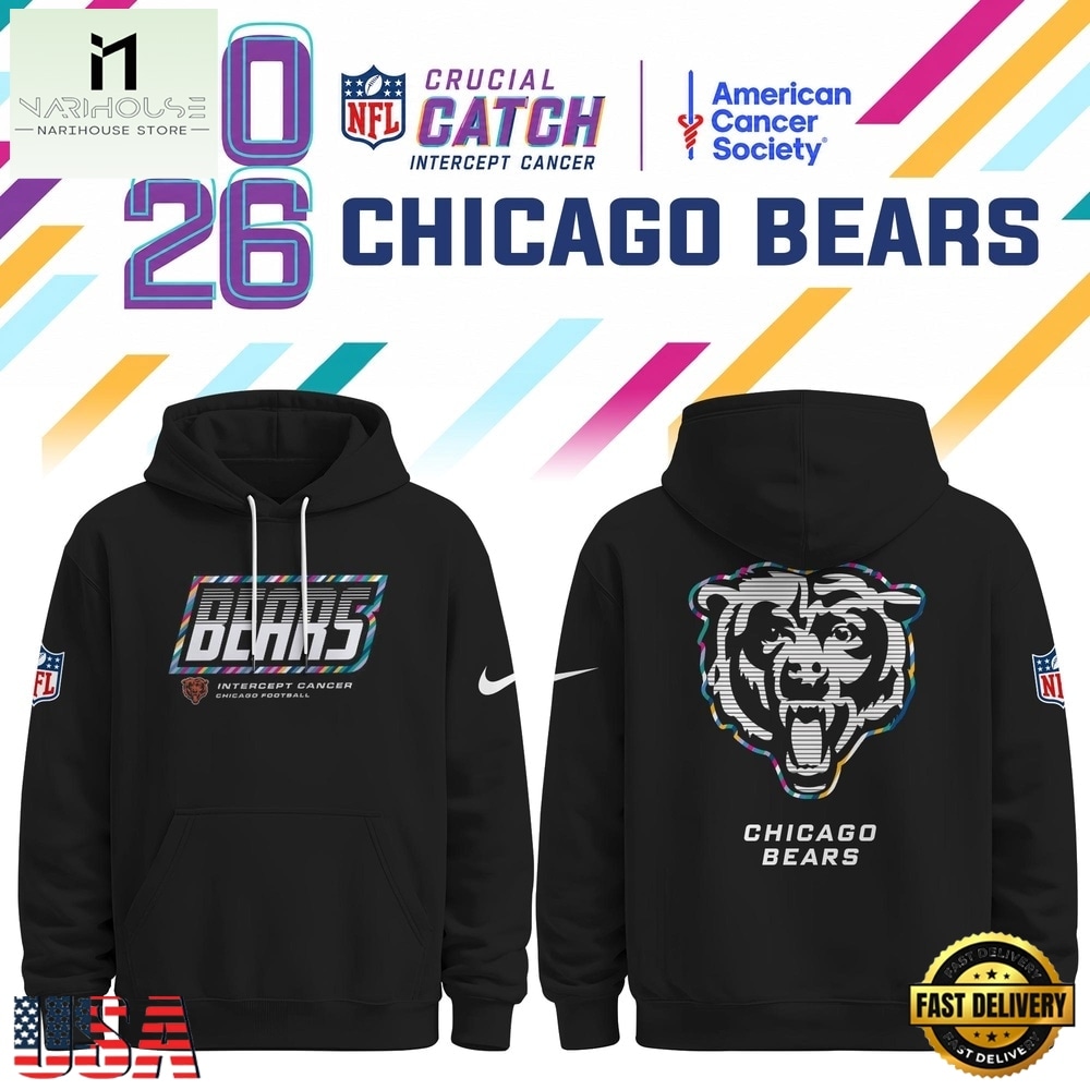 Chicago Bears NFL Crucial Catch 2026 Limited Edition Black Hoodie Shirt, NFL Sporty Shirt Chicago Bears NFL Crucial Catch 2026 Limited Edition Black Hoodie Shirt, NFL Sporty Shirt