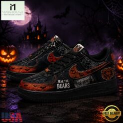 Chicago Bears NFL Fear The Team Halloween Air Force 1 Shoes Sneakers, NFL Team AF1 Shoes Chicago Bears Nfl Fear The Team Halloween Air Force 1 Shoes Sneakers