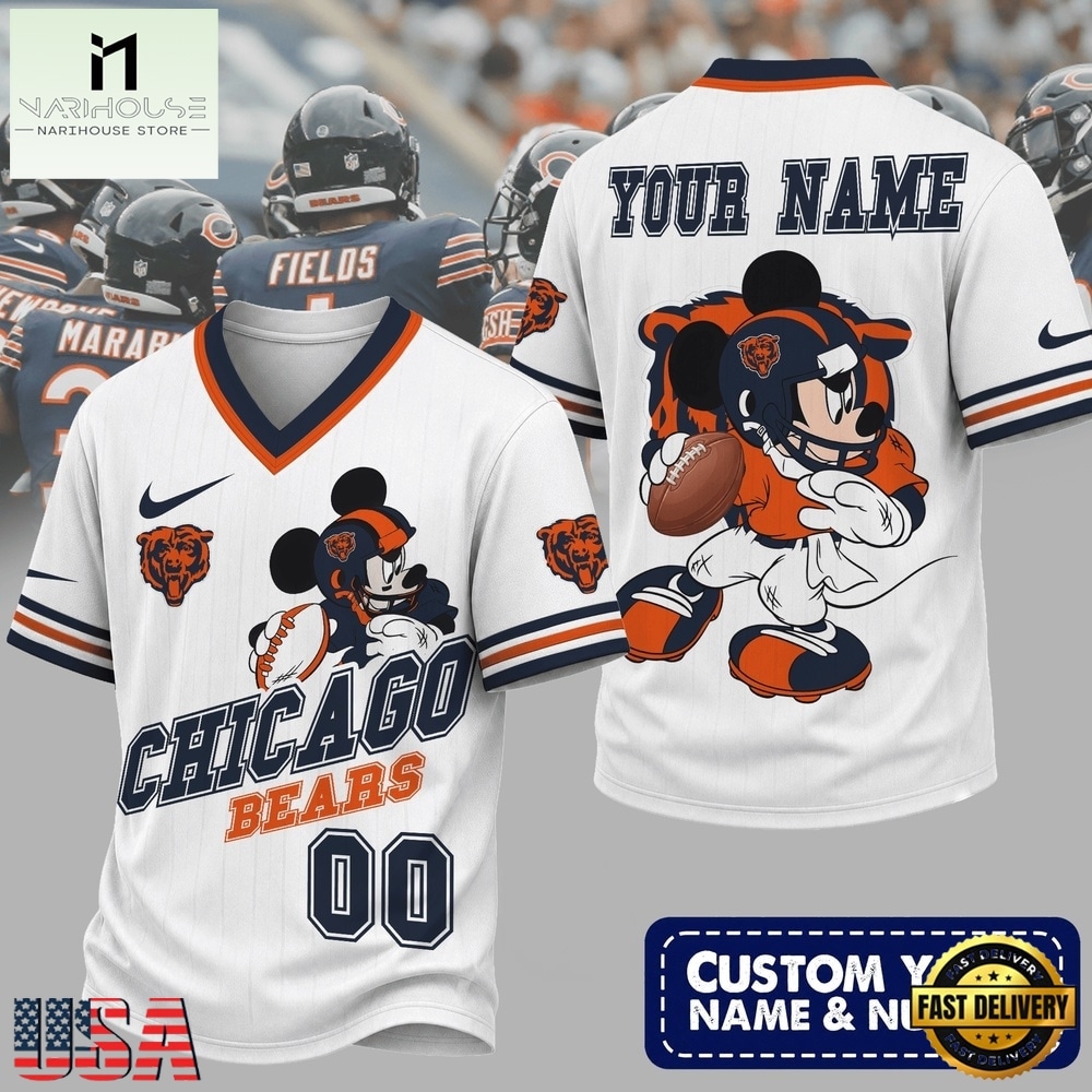 Chicago Bears NFL Mickey Quarterback Football Jersey, NFL Team Football Jersey Chicago Bears NFL Mickey Quarterback Football Jersey, NFL Team Football Jersey