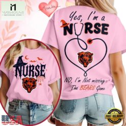 Chicago Bears NFL Night Shift Never Misses Game Day Halloween Nurse Unisex 3D Shirt, NFL Sporty Shirt Chicago Bears Nfl Night Shift Never Misses Game Day Halloween Nurse Unisex 3D Shirt