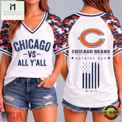 Chicago Bears NFL vs All Y' All United We Stand V Neck T Shirt, Trendy NFL V Neck Tee Chicago Bears Nfl VS All Y All United WE Stand V Neck T Shirt