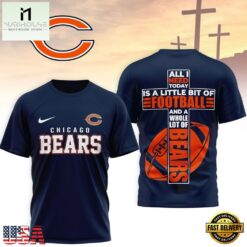 Chicago Bears NFL Whole Lot of Football Christian Cross 3D Shirt, NFL Sporty Shirt Chicago Bears Nfl Whole Lot OF Football Christian Cross 3D Shirt