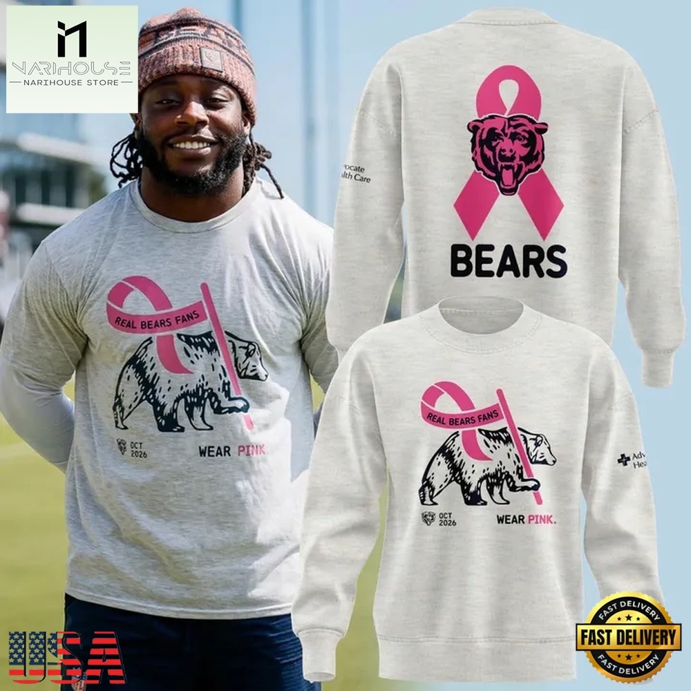 Chicago Bears Real Bears Fans Wear Pink 2026 New Design Sweatshirt, Hot 3D Shirt Trend Chicago Bears Real Bears Fans Wear Pink 2026 New Design Sweatshirt, Hot 3D Shirt Trend