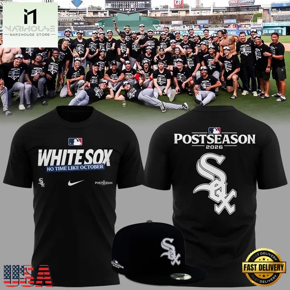 Chicago White Sox No Time Like October Fall In 2026 MLB Postseason T Shirt, Hot 3D Shirt Trend Chicago White Sox No Time Like October Fall In 2026 MLB Postseason T Shirt, Hot 3D Shirt Trend