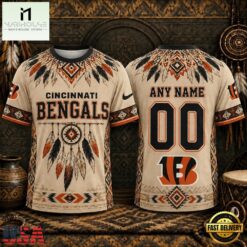 Cincinnati Bengals 2026 NFL Native American Heritage 3D Shirt, NFL Sporty Shirt Cincinnati Bengals 2026 Nfl Native American Heritage 3D Shirt