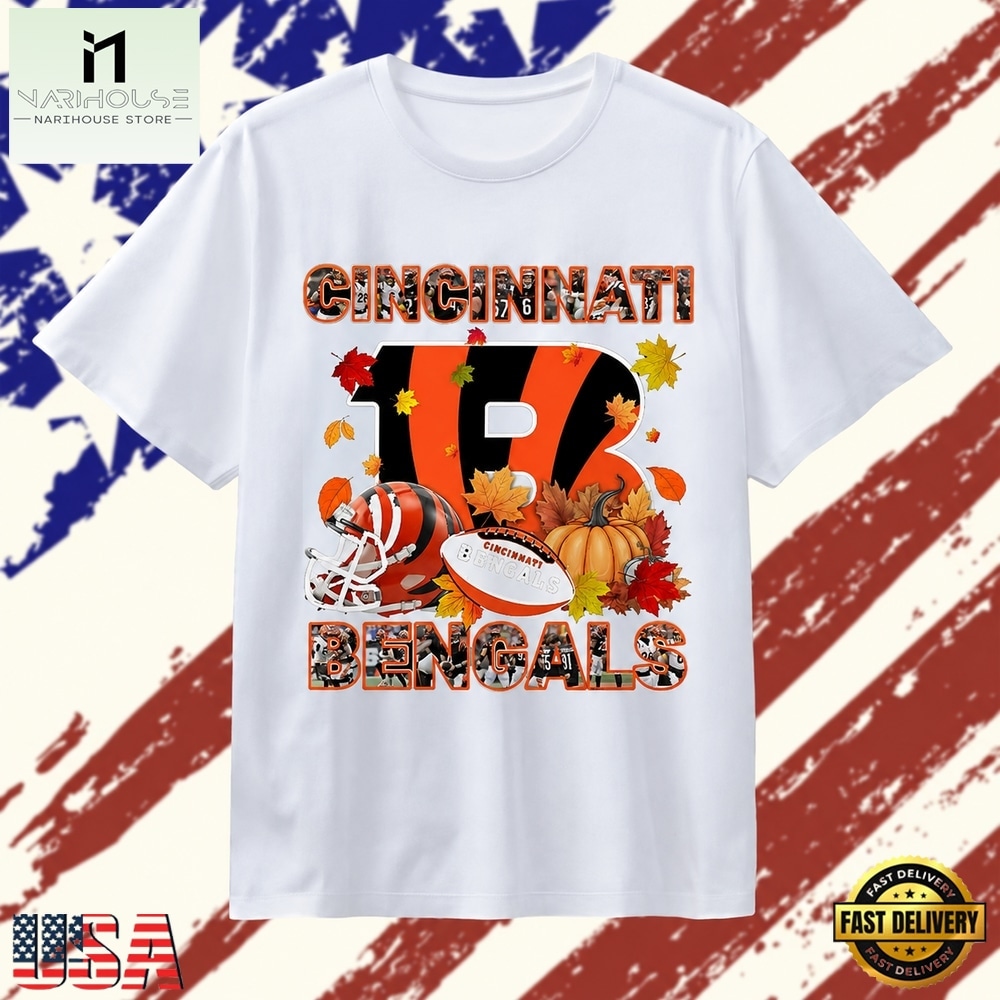 Cincinnati Bengals Football Autumn Fall Pumpkin Graphic T Shirt, Stylish 2D Graphic Shirt Cincinnati Bengals Football Autumn Fall Pumpkin Graphic T Shirt, Stylish 2D Graphic Shirt