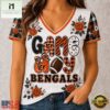 Cincinnati Bengals NFL Football Flowers Team Pride V Neck T Shirt, Trendy NFL V Neck Tee Cincinnati Bengals Nfl Football Flowers Team Pride V Neck T Shirt
