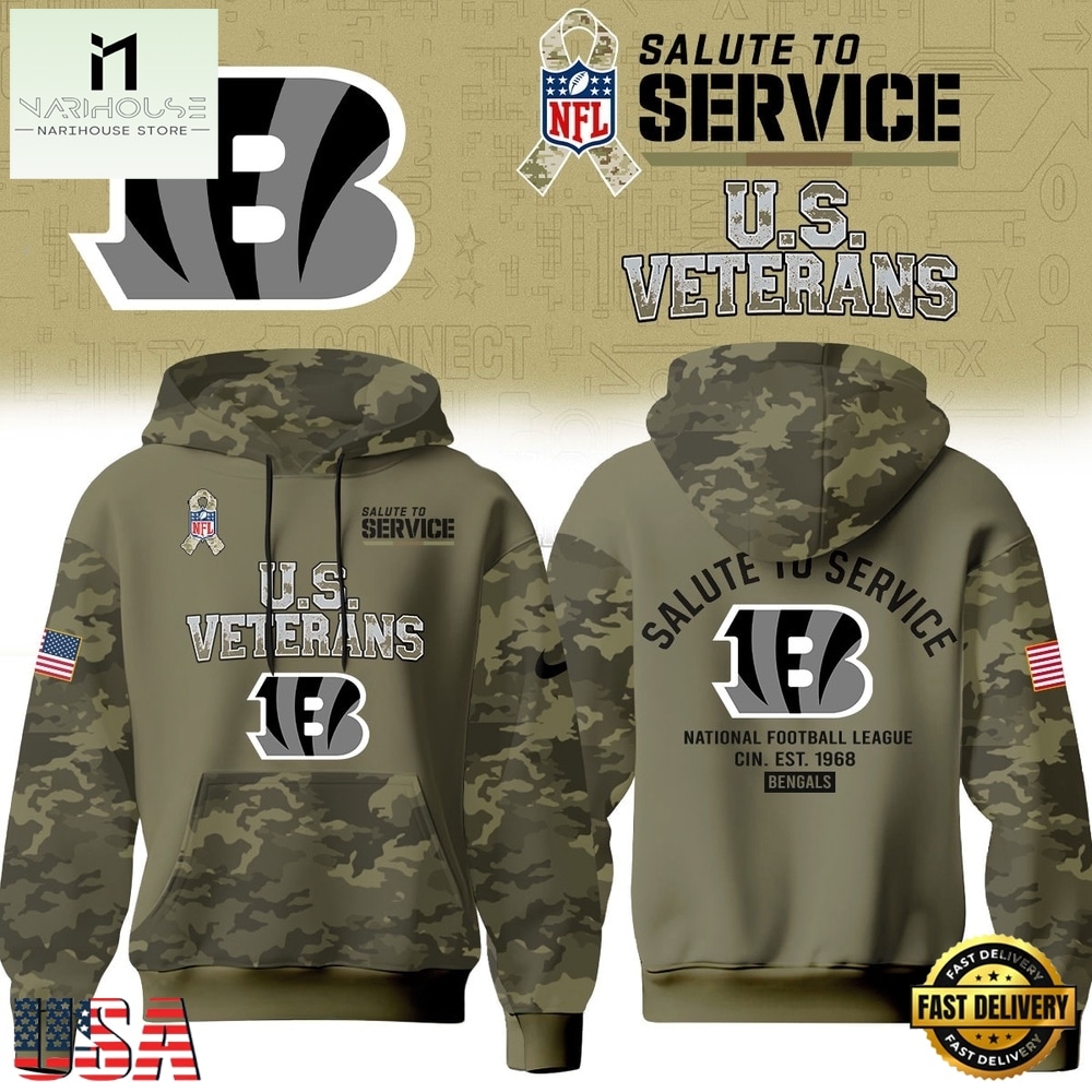 Cincinnati Bengals NFL US Veterans Salute To Service 2026 Hoodie Shirt, NFL Sporty Shirt Cincinnati Bengals NFL US Veterans Salute To Service 2026 Hoodie Shirt, NFL Sporty Shirt