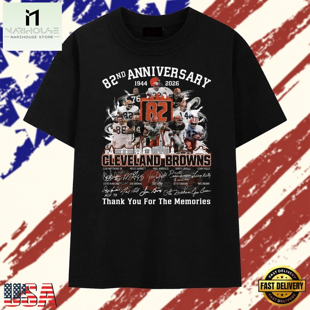 Cleveland Browns 82nd Anniversary 1944 2026 Signatures Vintage T Shirt, Stylish 2D Graphic Shirt Cleveland Browns 82nd Anniversary 1944 2026 Signatures Vintage T Shirt, Stylish 2D Graphic Shirt