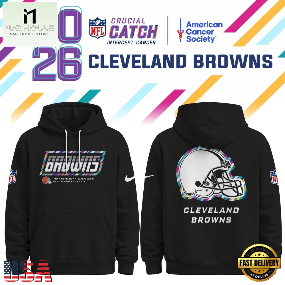 Cleveland Browns NFL Crucial Catch 2026 Limited Edition Black Hoodie Shirt, NFL Sporty Shirt Cleveland Browns NFL Crucial Catch 2026 Limited Edition Black Hoodie Shirt, NFL Sporty Shirt
