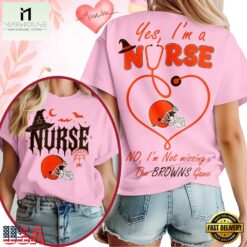 Cleveland Browns NFL Night Shift Never Misses Game Day Halloween Nurse Unisex 3D Shirt, NFL Sporty Shirt Cleveland Browns Nfl Night Shift Never Misses Game Day Halloween Nurse Unisex 3D Shirt