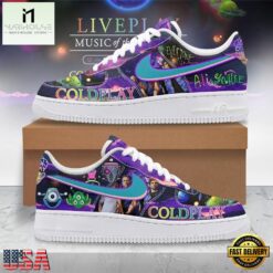 Coldplay Music Of The Spheres Alien Everywhere Graphic Custom Air Force 1 Shoes, Music Artist AF1 Shoes Coldplay Music OF The Spheres Alien Everywhere Graphic Custom Air Force 1 Shoes
