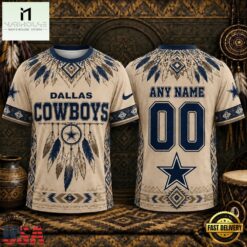 Dallas Cowboys 2026 NFL Native American Heritage 3D Shirt, NFL Sporty Shirt Dallas Cowboys 2026 Nfl Native American Heritage 3D Shirt