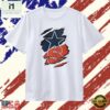 Dallas Cowboys and Syracuse Orange Torn Fabric Logo T Shirt, Stylish 2D Graphic Shirt Dallas Cowboys And Syracuse Orange Torn Fabric Logo T Shirt