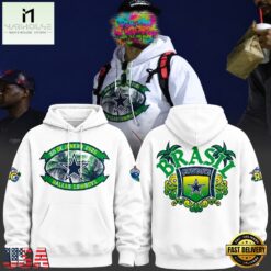 Dallas Cowboys Brazil Rio De Janeiro Game 2026 Limited Edition White Hoodie, Hot 3D Shirt Trend Dallas Cowboys Brazil Rio DE Janeiro Game 2026 Limited Edition White Hoodie