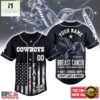 Dallas Cowboys NFL Breast Cancer Hope Over Fear Baseball Jersey, NFL Game Day Jersey Dallas Cowboys Nfl Breast Cancer Hope Over Fear Baseball Jersey