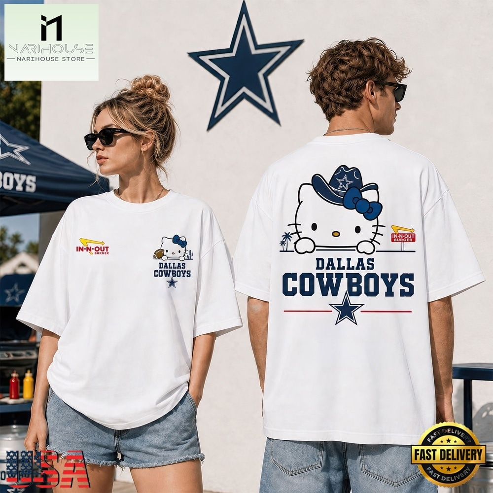 Dallas Cowboys NFL Kitty Burger Game Day Unisex 3D Shirt, NFL Sporty Shirt Dallas Cowboys NFL Kitty Burger Game Day Unisex 3D Shirt, NFL Sporty Shirt