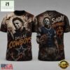 Dallas Cowboys NFL Michael Myers Sunday Nightmares Horror Halloween 3D T Shirt, NFL Sporty Shirt Dallas Cowboys Nfl Michael Myers Sunday Nightmares Horror Halloween 3D T Shirt