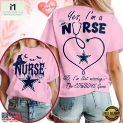 Dallas Cowboys NFL Night Shift Never Misses Game Day Halloween Nurse Unisex 3D Shirt, NFL Sporty Shirt Dallas Cowboys Nfl Night Shift Never Misses Game Day Halloween Nurse Unisex 3D Shirt
