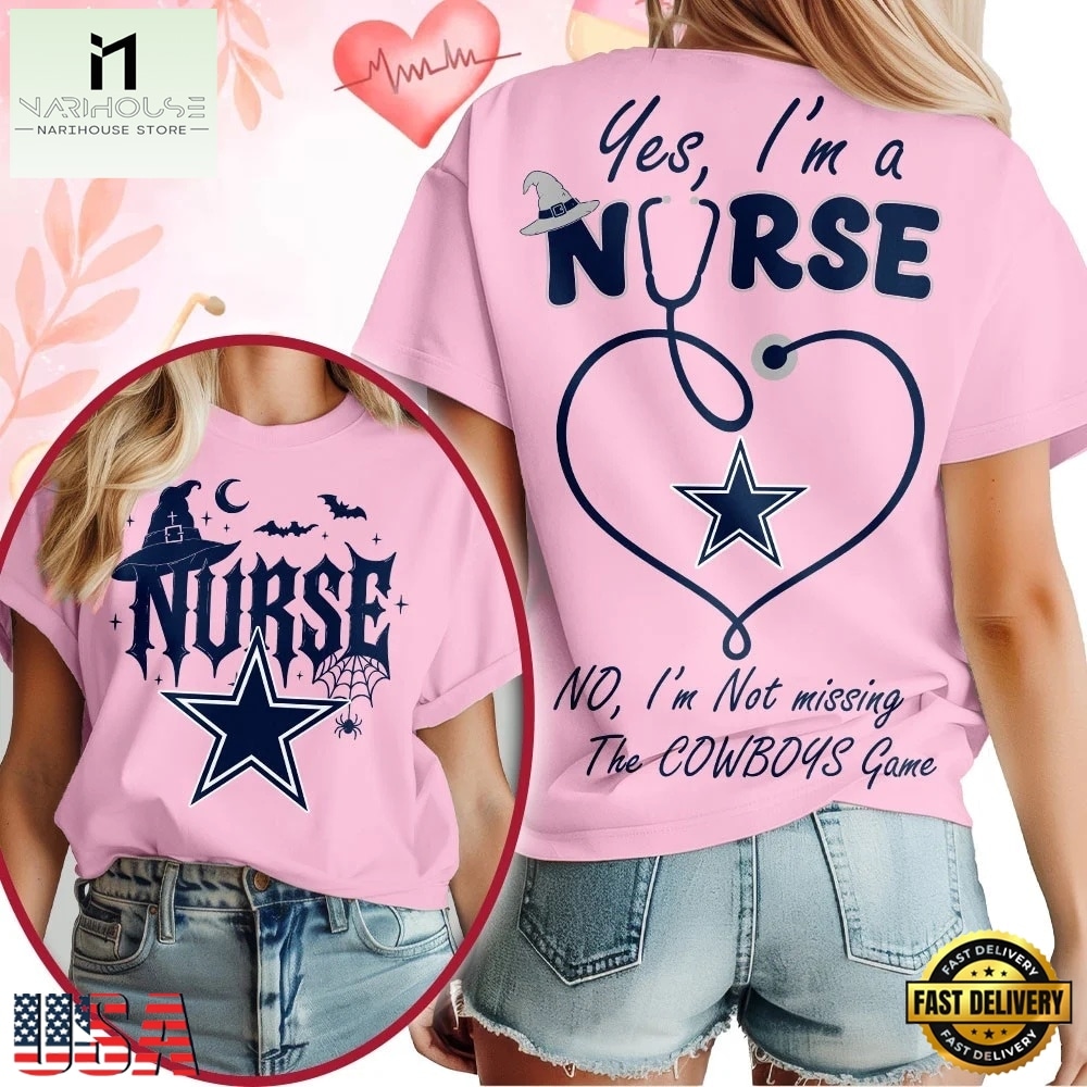Dallas Cowboys NFL Night Shift Never Misses Game Day Halloween Nurse Unisex 3D Shirt, NFL Sporty Shirt Dallas Cowboys NFL Night Shift Never Misses Game Day Halloween Nurse Unisex 3D Shirt, NFL Sporty Shirt