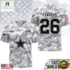 Dallas Cowboys NFL Salute to Service Custom Name & Number Camo 3D Shirt, NFL Sporty Shirt Dallas Cowboys Nfl Salute TO Service Custom Name Number Camo 3D Shirt