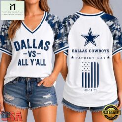 Dallas Cowboys NFL vs All Y' All United We Stand V Neck T Shirt, Trendy NFL V Neck Tee Dallas Cowboys Nfl VS All Y All United WE Stand V Neck T Shirt