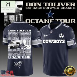 Dallas Cowboys x Don Toliver Octane Tour Football Jersey, Trending Football Shirt Dallas Cowboys X Don Toliver Octane Tour Football Jersey