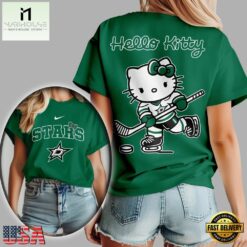 Dallas Stars NHL x Hello Kitty Unisex 3D Shirt, NHL 3D Game Day Tee Dallas Stars Nhl X Hello Kitty Unisex 3D Shirt