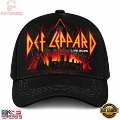 Def Leppard Live 2025 Concert Skyline Logo Classic Baseball Cap