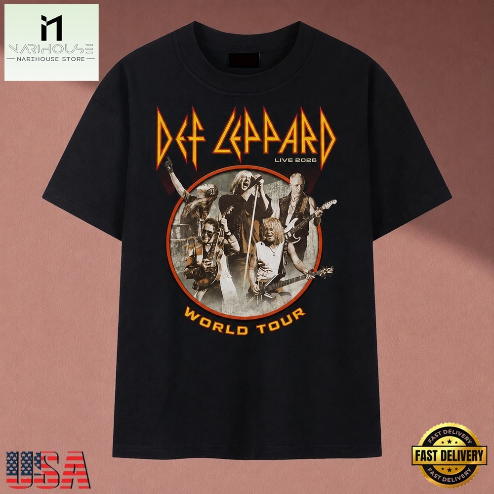 Def Leppard Live 2026 World Tour Vintage Graphic T Shirt, Music Fan 2D Shirt Def Leppard Live 2026 World Tour Vintage Graphic T Shirt, Music Fan 2D Shirt