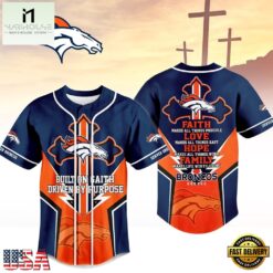 Denver Broncos NFL Blessed Beyond The Score Baseball Jersey, NFL Game Day Jersey Denver Broncos Nfl Blessed Beyond The Score Baseball Jersey