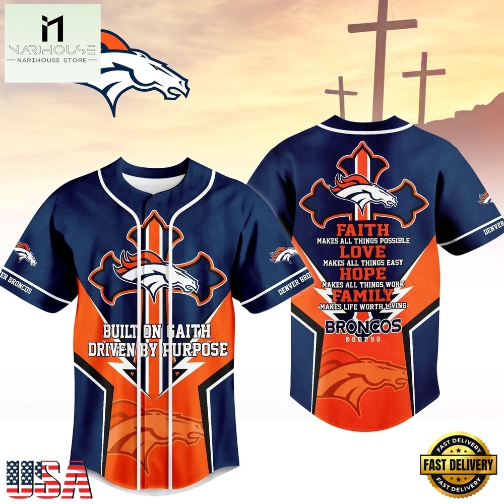 Denver Broncos NFL Blessed Beyond The Score Baseball Jersey, NFL Game Day Jersey Denver Broncos NFL Blessed Beyond The Score Baseball Jersey, NFL Game Day Jersey