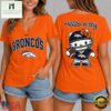Denver Broncos NFL Hello Kitty Football V Neck T Shirt, Trendy NFL V Neck Tee Denver Broncos Nfl Hello Kitty Football V Neck T Shirt