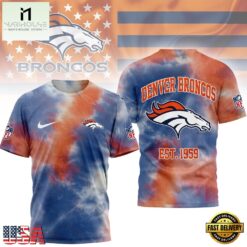 Denver Broncos NFL Sunday Legends Tie Dye 3D Shirt, NFL Sporty Shirt Denver Broncos Nfl Sunday Legends Tie Dye 3D Shirt