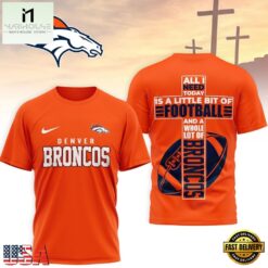 Denver Broncos NFL Whole Lot of Football Christian Cross 3D Shirt, NFL Sporty Shirt Denver Broncos Nfl Whole Lot OF Football Christian Cross 3D Shirt