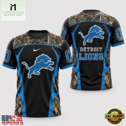 Detroit Lions 2026 NFL Hunting Camo 3D Shirt, NFL Sporty Shirt Detroit Lions 2026 Nfl Hunting Camo 3D Shirt