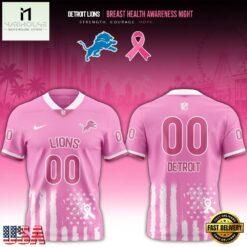 Detroit Lions 2026 x Breast Health Awareness Night Limited Edition Football Jersey, Trending Football Shirt Detroit Lions 2026 X Breast Health Awareness Night Limited Edition Football Jersey