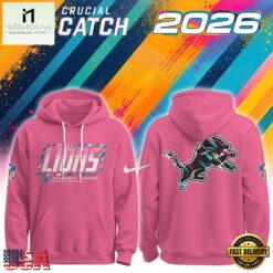 Detroit Lions NFL 2026 Crucial Catch Limited Edition Pink Hoodie Shirt, Hot 3D Shirt Trend Detroit Lions Nfl 2026 Crucial Catch Limited Edition Pink Hoodie Shirt