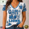 Detroit Lions NFL Football Flowers Team Pride V Neck T Shirt, Trendy NFL V Neck Tee Detroit Lions Nfl Football Flowers Team Pride V Neck T Shirt