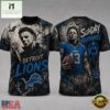 Detroit Lions NFL Michael Myers Sunday Nightmares Horror Halloween 3D T Shirt, NFL Sporty Shirt Detroit Lions Nfl Michael Myers Sunday Nightmares Horror Halloween 3D T Shirt