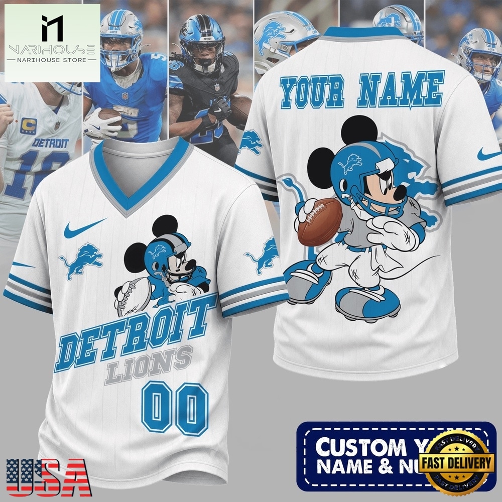Detroit Lions NFL Mickey Quarterback Football Jersey, NFL Team Football Jersey Detroit Lions NFL Mickey Quarterback Football Jersey, NFL Team Football Jersey