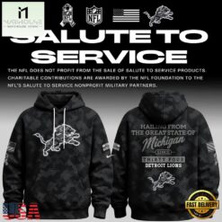 Detroit Lions Salute to Service Camo 2026 Black Hoodie, Hot 3D Shirt Trend Detroit Lions Salute TO Service Camo 2026 Black Hoodie