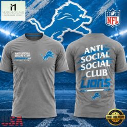 Detroit Lions x Anti Social Social Club Impact Blossom Graphic T Shirt, Hot 3D Shirt Trend Detroit Lions X Anti Social Social Club Impact Blossom Graphic T Shirt