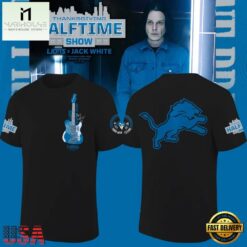 Detroit Lions x Jack White Thanksgiving Halftime Show Black T Shirt, Popular 3D Music Tee Detroit Lions X Jack White Thanksgiving Halftime Show Black T Shirt
