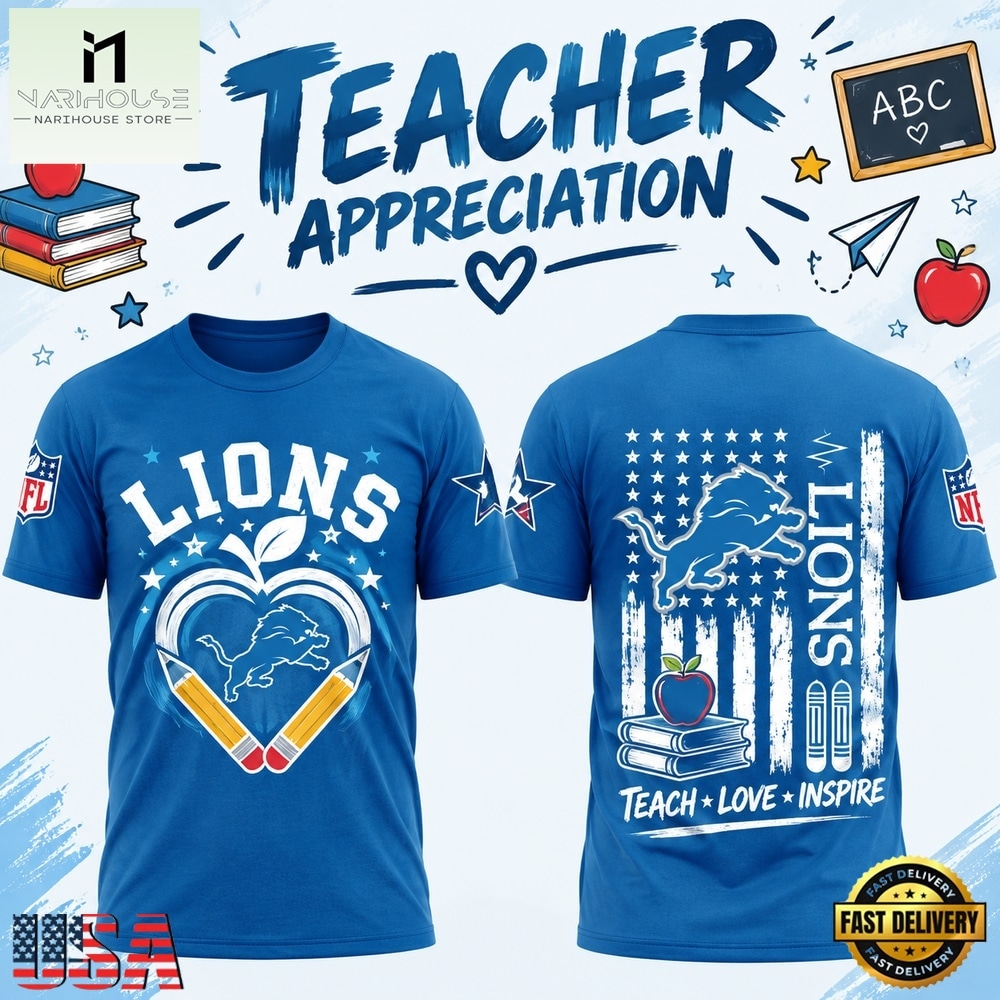 Detroit Lions x Teacher Appreciation 2026 New T Shirt, Hot 3D Shirt Trend Detroit Lions x Teacher Appreciation 2026 New T Shirt, Hot 3D Shirt Trend
