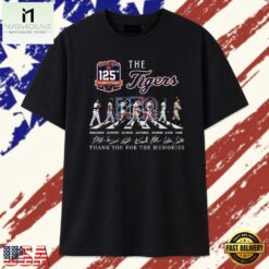 Detroit Tigers 125th Anniversary Abbey Road Abbey Walk Signatures T Shirt, Stylish 2D Graphic Shirt Detroit Tigers 125th Anniversary Abbey Road Abbey Walk Signatures T Shirt