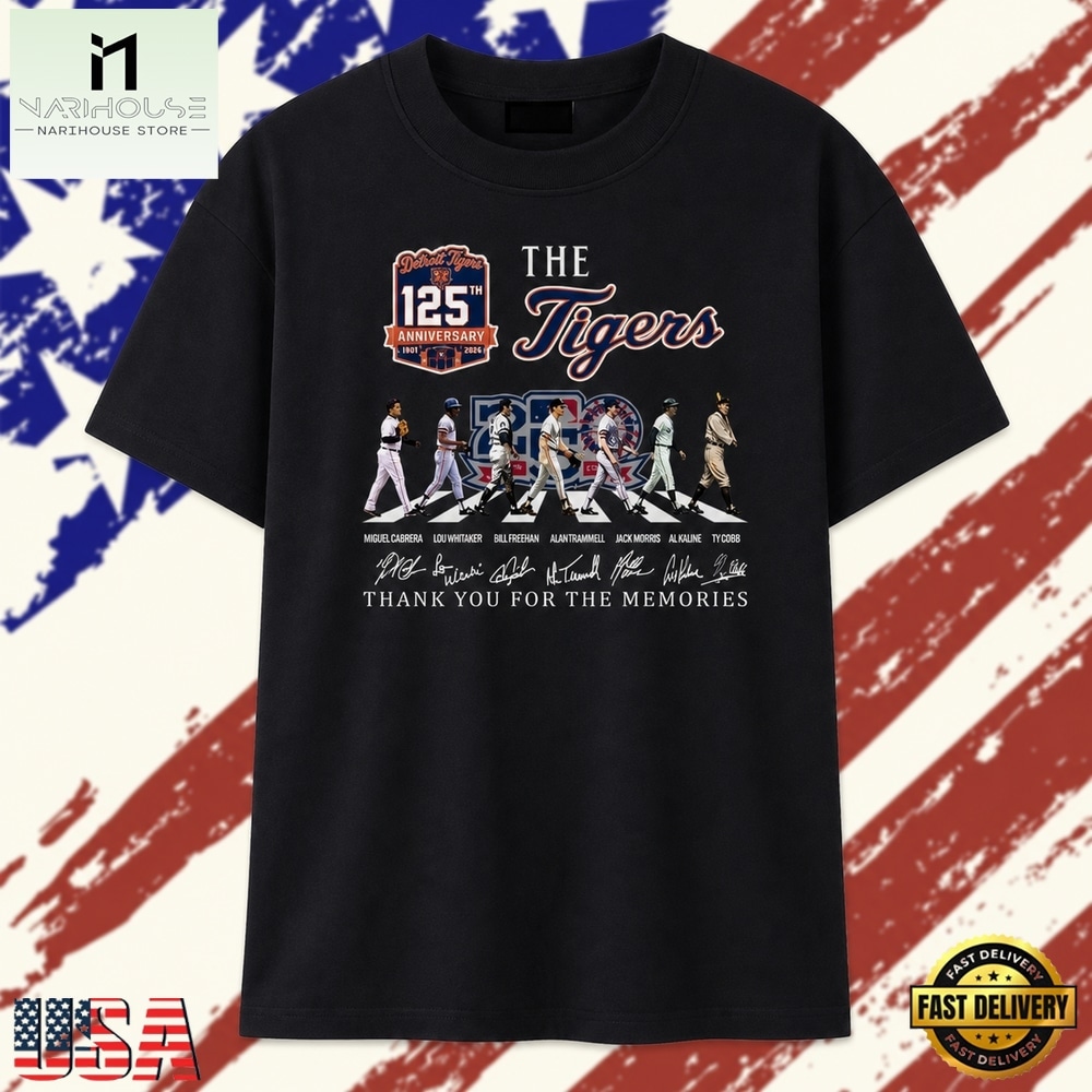 Detroit Tigers 125th Anniversary Abbey Road Abbey Walk Signatures T Shirt, Stylish 2D Graphic Shirt Detroit Tigers 125th Anniversary Abbey Road Abbey Walk Signatures T Shirt, Stylish 2D Graphic Shirt