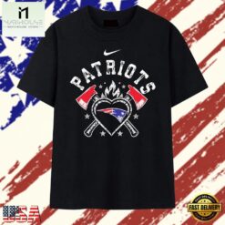 Distressed New England Patriots Heart and Axes Logo T Shirt, Stylish 2D Graphic Shirt Distressed New England Patriots Heart And Axes Logo T Shirt