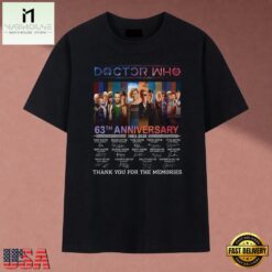 Doctor Who 63rd Anniversary 1963 2026 Signatures Graphic T Shirt, Music Fan 2D Shirt Doctor Who 63rd Anniversary 1963 2026 Signatures Graphic T Shirt